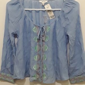 Blue flared crop top